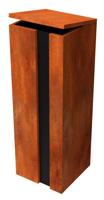 Collu Combo RAL 9005/Cortenstaal Brievenbus Lengte: 350 Breedte: 350 Hoogte: 1000 - Geroba