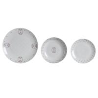 Serviesset DKD Home Decor Wit Roze Porselein Scandi 18 Onderdelen 27 x 27 x 3 cm (2 Stuks)