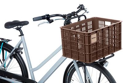 Basil fietskrat l - groot - 40 liter - bruin