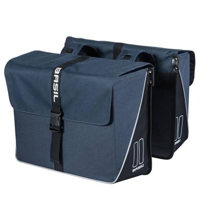 Basil forte dubbele fietstas, waterafstotend, navy blauw/zwart, 35l