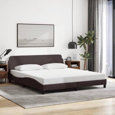 Bedframe "Dover" stof donkerbruin 180x200 cm