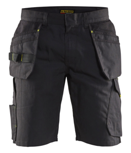 Blåkläder Service short met spijkerzakken 14941330 | Zwart/High Vis Geel | Maat 56 - 7330509688977