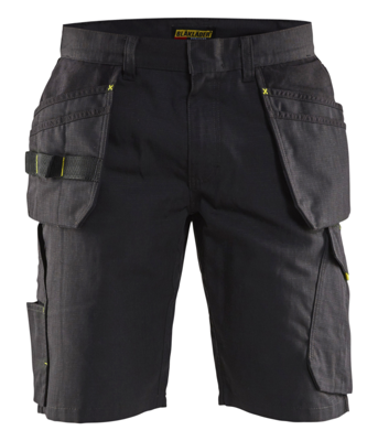 Blåkläder Service short met spijkerzakken 14941330 | Zwart/High Vis Geel | Maat 58 - 7330509688984