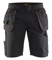 Blåkläder Service short met spijkerzakken 14941330 | Zwart/High Vis Geel | Maat 56 - 7330509688977