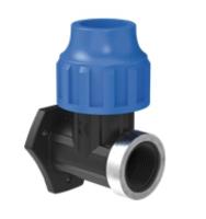 Kirchhoff PP hoek muurplaat, 20 mm x 1/2"IT, klemkoppeling voor HDPE - 984842717