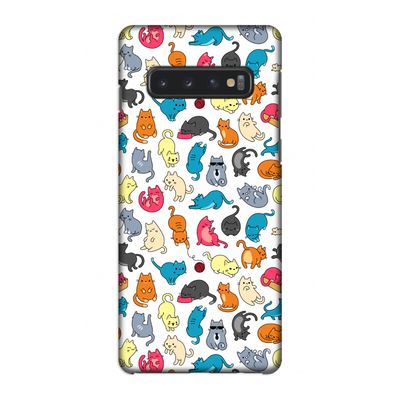 Kleurrijke katten: Samsung Galaxy S10 4G Volledig Geprint Hoesje