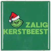 Daan Kromhout Design tegeltje keramiek zalig kerstbeest 10x10cm groen