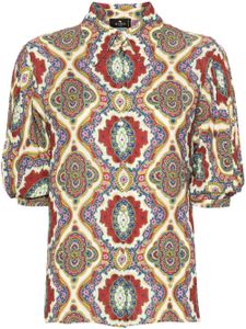 ETRO blouse en soie à imprimé graphique - Rouge