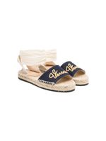 Versace Kids espadrilles en toile à logo brodé - Bleu Versace Kids espadrilles en toile à logo brodé - Bleu