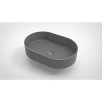 Opbouw waskom Arcqua Case ovaal 55x36 mat grijs - thumbnail