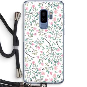 Sierlijke bloemen: Samsung Galaxy S9 Plus Transparant Hoesje met koord