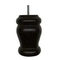 Zwarte massieve houten ronde meubelpoot 12 cm (M8) - thumbnail