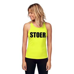 Neon geel sport shirt/ singlet Stoer dames