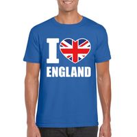 Blauw I love Engeland fan shirt heren