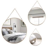 MISOU Spiegel Set van 3 Rond Goud Metaal Wandspiegel Wanddecoratie