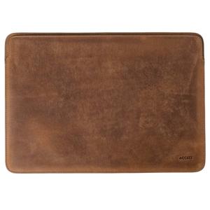 Accezz Leather hoes voor MacBook 16 inch Laptop sleeve Bruin