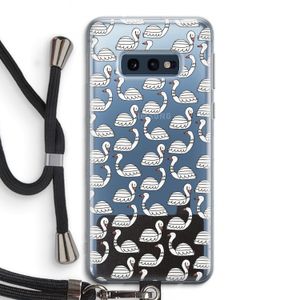 Zwanen: Samsung Galaxy S10e Transparant Hoesje met koord