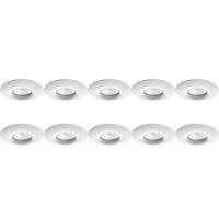 Witte Aluminium Inbouwspot 10-pack - Waterdicht IP65 - Ø82mm - GU10