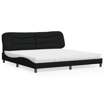 Bed met matras "Hvar" stof zwart 200x200 cm