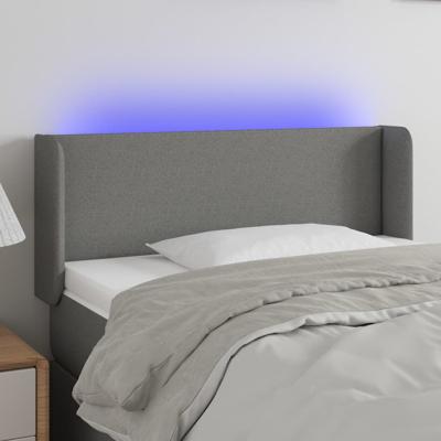 Hoofdbord LED 83x16x78/88 cm stof donkergrijs