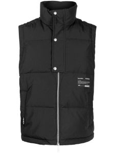 izzue gilet matelassé à patch logo - Noir