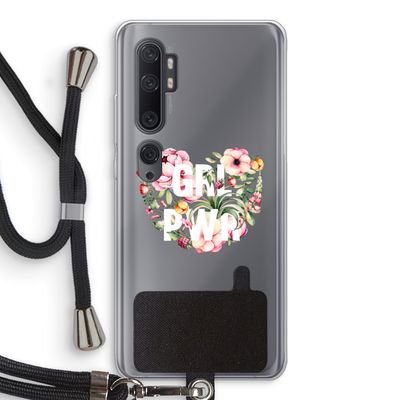 GRL PWR Flower: Xiaomi Mi Note 10 Transparant Hoesje met koord