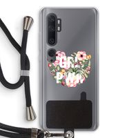 GRL PWR Flower: Xiaomi Mi Note 10 Transparant Hoesje met koord