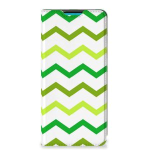 Samsung Galaxy A73 Hoesje met Magneet Zigzag Groen