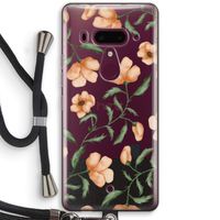 Peachy flowers: HTC U12+ Transparant Hoesje met koord