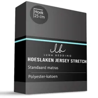 Hoeslaken Jersey Stretch Zwart 90x200 Cm Luna Bedding - Dekbed-Discounter.nl