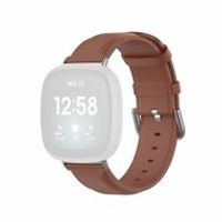 Fitbit Versa 3/4 & Sense 1/2 leren bandje - Bruin - thumbnail