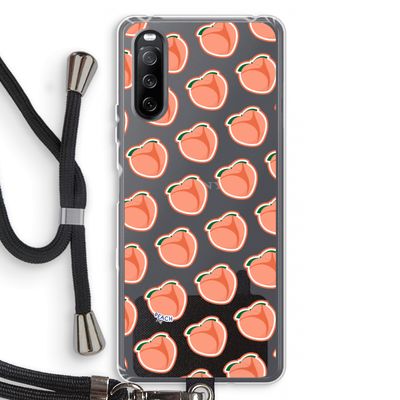Just peachy: Sony Sony Xperia 10 III Transparant Hoesje met koord