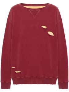 Maison Margiela sweat superposé à effet usé - Rouge