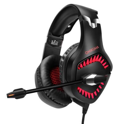 ONIKUMA K1 PRO stereo surround gaming hoofdtelefoon met microfoon & LED verlichting (zwart rood)