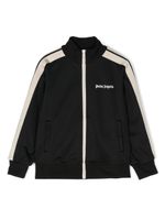 Palm Angels Kids veste zippée en coton à logo imprimé - Noir