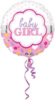 Amscan folieballon Baby Girl 43 cm roze/wit - thumbnail