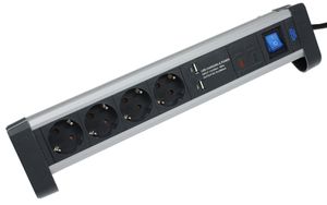 Buro stekkerdoos met 2 USB laders
