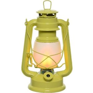 Gele camping lantaarn 24 cm vuur effect LED licht   -