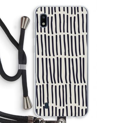 Moroccan stripes: Samsung Galaxy A10 Transparant Hoesje met koord