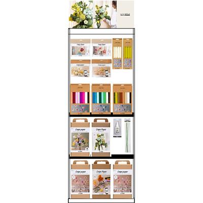 Creativ Company Vloerdisplay, ongemonteerd, categorie, crêpebloemen, volwassenen, h: 1580 mm, l: 600 mm, b: 400 mm, 121 eenh./ 1 stuk
