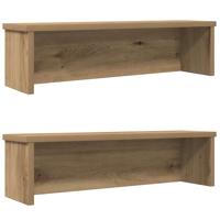 Keukenrekken stapelbaar 2 st 60x15x16 cm artisanaal eikenkleur