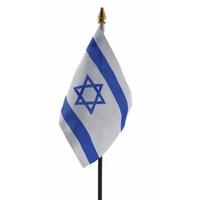 Israel - mini vlaggetje van 10 x 15 cm op stokje - Landen vlag - H27 cm