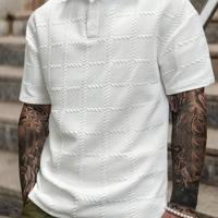 Bon&Bon Homme Heren Poloshirt - Grijs Casual Shirt met Textuur Wit / XL