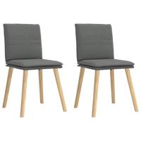 Eetkamerstoelen 2 st stof donkergrijs Eetkamerstoelen 2 st stof donkergrijs