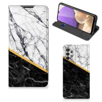 Samsung Galaxy A32 5G | Standcase | Marmer Wit Zwart - Origineel Cadeau Man
