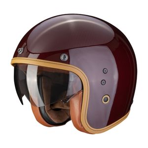 SCORPION Belfast Evo Carbon Solid, Jethelm of scooter helm, Rood