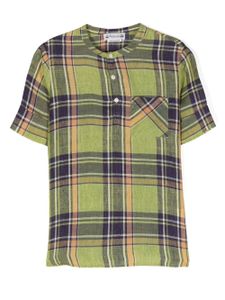 Bonpoint chemise sans col à motif tartan - Vert