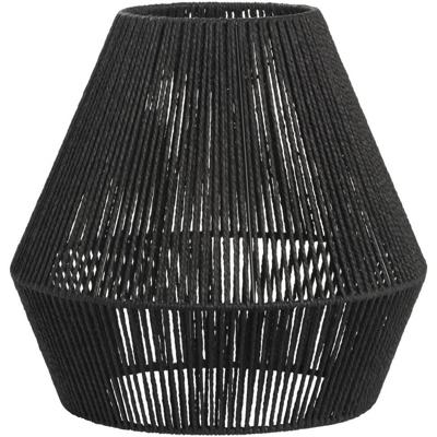 Leen Bakker - Lampenkap Willow - Metaal/ - 37,5xØ40 Cm - Papier - Zwart - H37.5 Cm