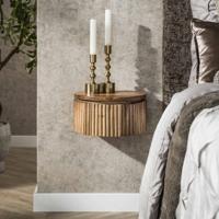 LifestyleFurn Hangend Rond Nachtkastje 'Sharmila' XS, Mangohout, Met 1 lade