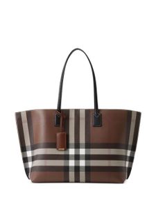 Burberry sac cabas à carreaux - Marron